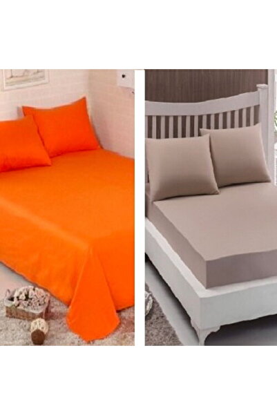 Mally Home Pack of 2 Yuny Mally Home 3-Piece Sets, 100% Cotton, Double Bed Sh...