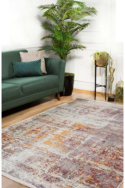 halinet Halı.Net Cream Modern Washable Non-Slip Living Room Carpet Haln-Hln775