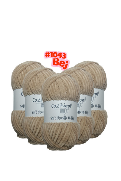 Coziwool Kadife El Örgü İpliği Soft Chenille Bulky 5'li paket, 5X100 Gr. 120 ...