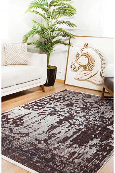 halinet Halı.Net Anthracite Vintage Antique Washable Non-Slip Living Room Car...