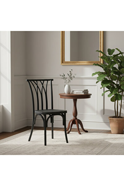 Ebticar Black Wooden Dining Chair with a Stylish Modern and Durable Design