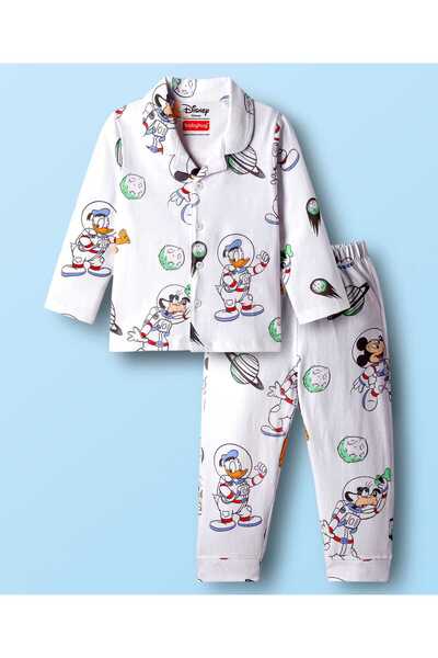 Babyhug Disney Single Jersey Knit Full Sleeves Co-ord Night Suit With Mickey ...