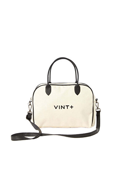 vintplus KANVAS BOWLİNG ÇANTA - KREM