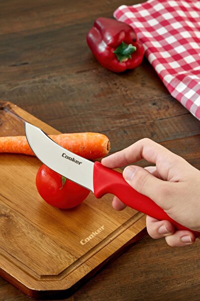 Cooker 24 cm Paslanmaz Çelik Yüzme Bıçağı Kırmızı CKR4595