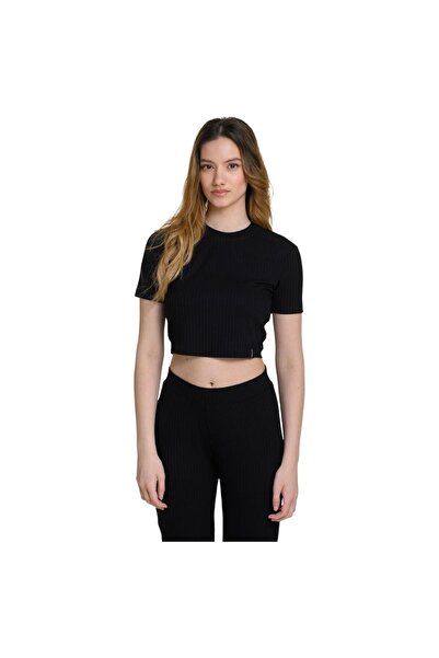 Target Crop top de damă cu mânecă scurtă, reiat, din viscoză, M