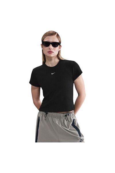 Nike Γυναικείο κοντομάνικο αθλητικό στενό ριμπ μπλουζάκι S