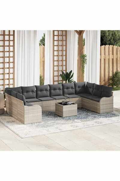 vidaxl Set de canapele pentru gradina Gri deschis 55 x 55 x 37 cm