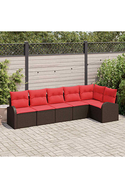 vidaxl Set de canapele pentru gradina Maro poliratan