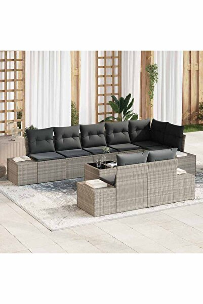 vidaxl Set de canapele pentru gradina Gri deschis Rattan poli