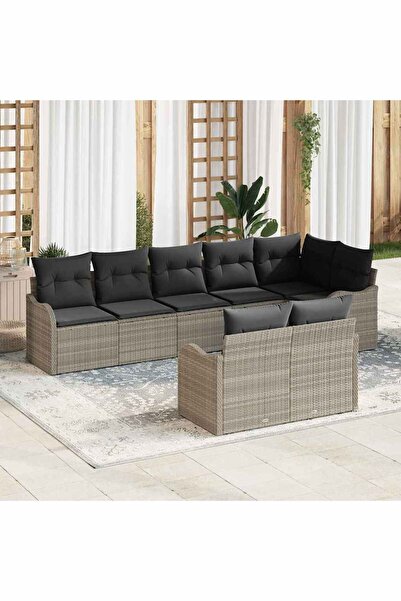 vidaxl Set de canapele pentru gradina Gri deschis poliratan