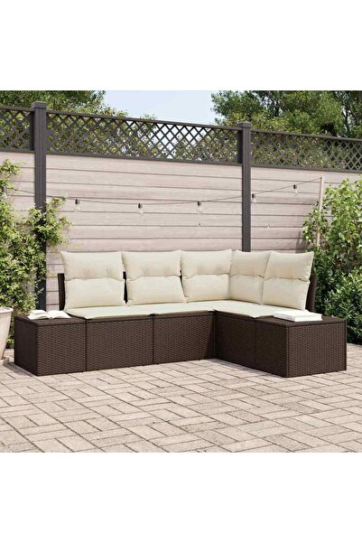 vidaxl Set de canapele pentru gradina 4 pcs Maro poliratan