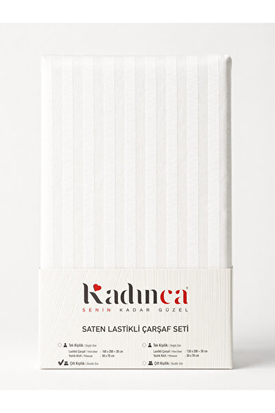 KADINCA سلسلة أريا ® |   طقم ملاءات ساتان مطاطية |   قطني |   مع حقيبة من الب...