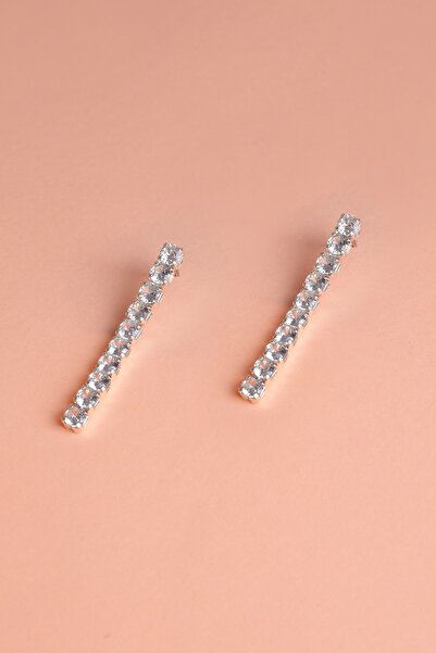 Simovia 3 mm Yuvarlak Zirkon Taşlı Su Yolu Küpe