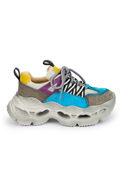 Trenddo Shoes Women's shoes made of multi-colored natural Leather with a high...
