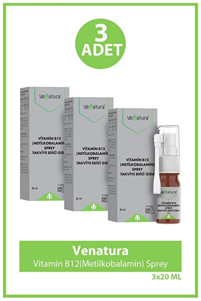 VeNatura Vitamin B12 (metilkobalamin) Sprey 20 Ml 3 Adet