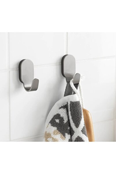 IKEA Qui̇ck 2 Pieces Bathroom Hanger 7X3 cm Bathroom Towel Robe Hanger Stainl...