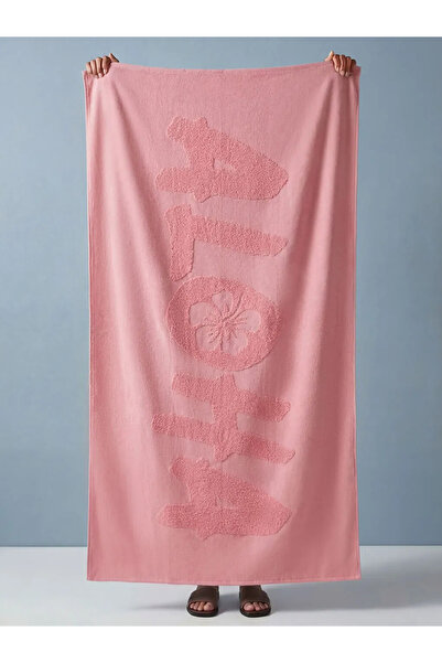 LC Waikiki Pink Patterned Women's Beach Towel 70X140 cm