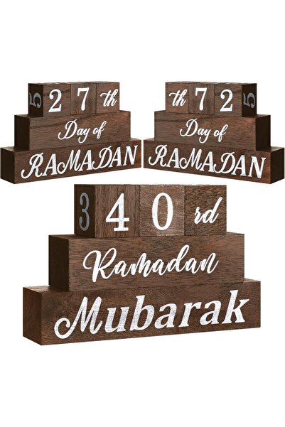 GlikCeil 5-piece Ramadan Countdown Calendar Cube Set by GlikCeil, Wooden Cube...