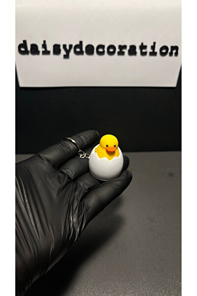 daısydecoratıon Clicker Keychain with Chick and Egg Pattern