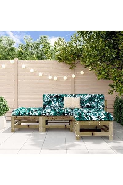 vidaxl Set mobilier relaxare de gradina, 4 piese, lemn de pin tratat