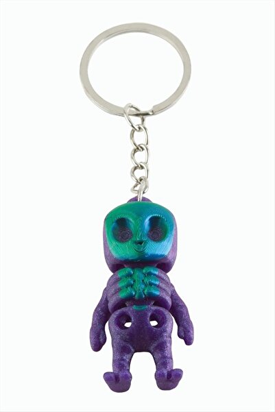 Generic Brand Skeleton 3D Printed Keychain - Navy Blue