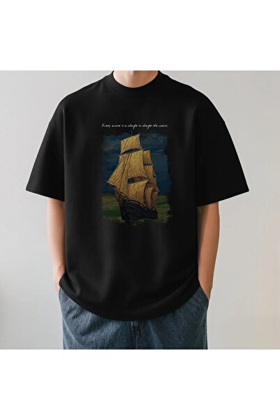 qubo sportswear & company Unisex Oversize εμπριμέ βαμβακερό μπλουζάκι με κοντ...
