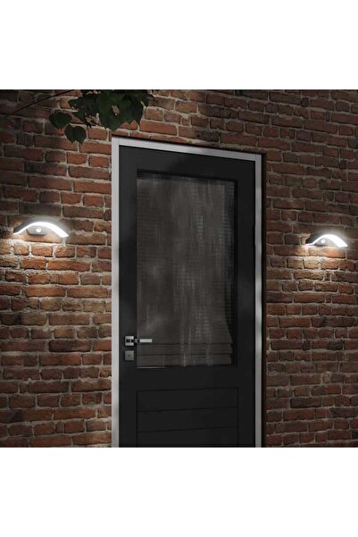 vidaxl Lampi exterioare de perete cu LED/senzor 2 buc. negru aluminiu