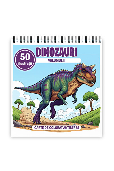 Legendary Gifts Carte de colorat, 50 de ilustratii Dinozauri - Volumul II, 10...