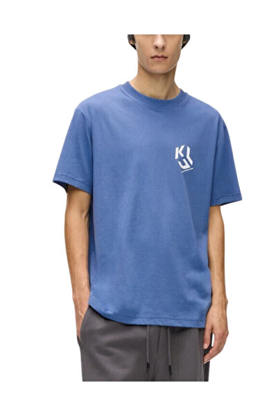 Karl Lagerfeld Ανδρικό Monogram T-shirt Μπλε Jeans A2M17072-690 WASHED FEDERAL B