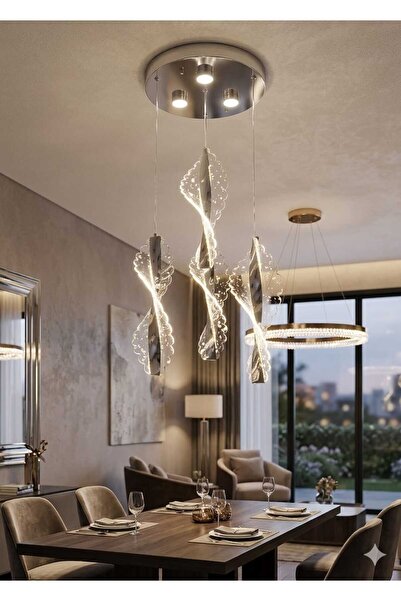 Venta yaprak modeli 4 lü sarkıt led avize