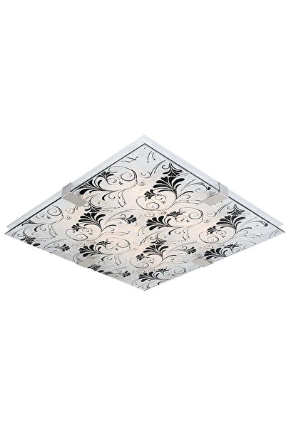 Candellux Plafonieră modernă pătrată VAGANTE, din metal cromat/negru și sticl...