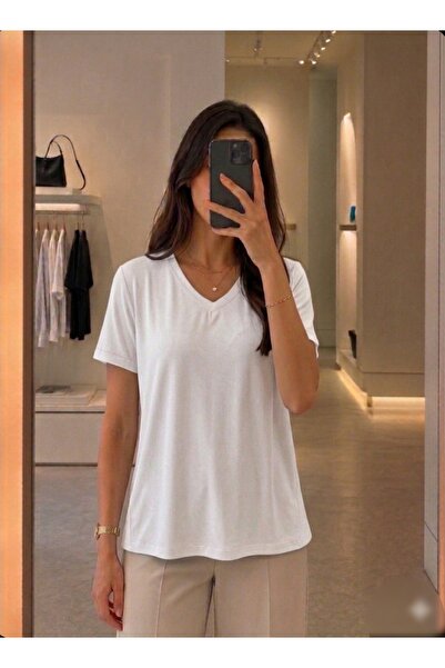 Azram Fashion Γυναικείο μπλουζάκι με λαιμόκοψη V