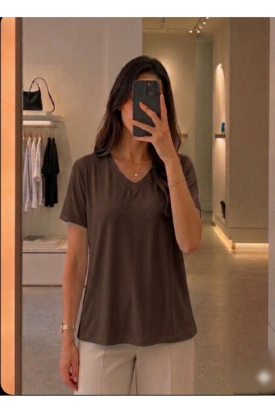 Azram Fashion Γυναικείο μπλουζάκι με λαιμόκοψη V