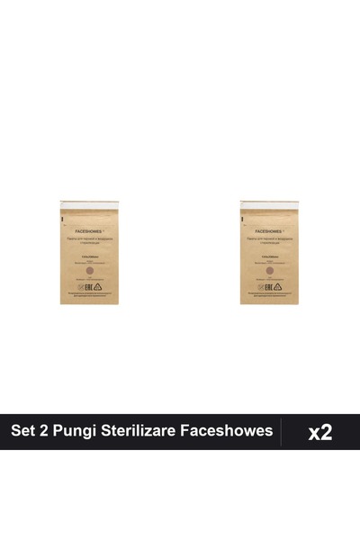 Makeup Set 2 Pungi Sterilizare Instrumentar Faceshowes 130x200mm, 100 bucati,...