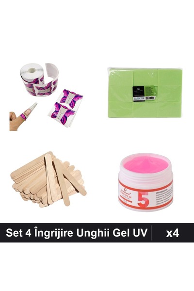 Makeup Set 4 Îngrijire Unghii - Șabloane Fluture, Șervețele, Spatulă Lemn și ...