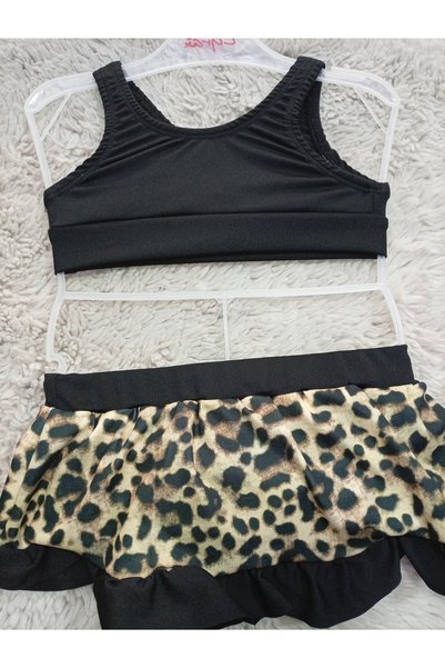 Melodikids Girls' Leopard Printed Swimsuit
