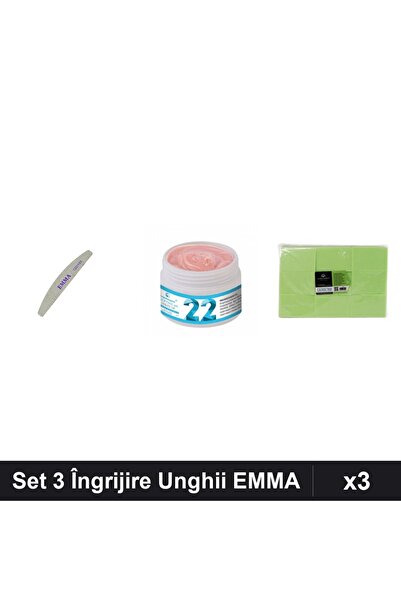 Makeup Set 3 Îngrijire Unghii EMMA, Pilă 120/150, Gel Constructie UV LED 15g,...