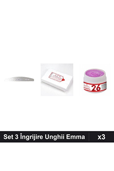 Makeup Set 3 Îngrijire Unghii Emma, Pilă 100/120, Șervețele 900 buc, Gel UV L...