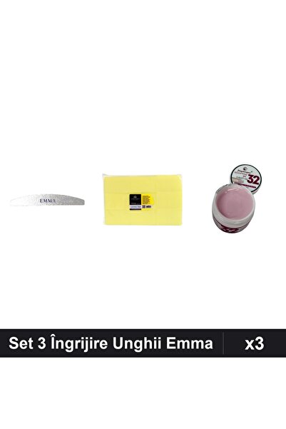 Makeup Set 3 Îngrijire Unghii Emma - Pilă 120/150, Șervețele 900buc, Gel UV L...