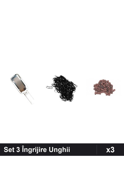 Makeup Set 3 Îngrijire Unghii - Răzătoare Calcaie, Elastice Păr Silicon, Reze...