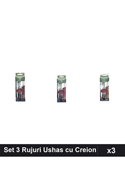 Makeup Set of 3 Ushas Lipsticks with Lip Pencil, Shades 18 16 13, Professiona...