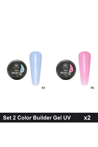 Makeup Set 2 Color Builder Gel UV 15g Global Fashion, Nuante Sky Sakura, Cons...