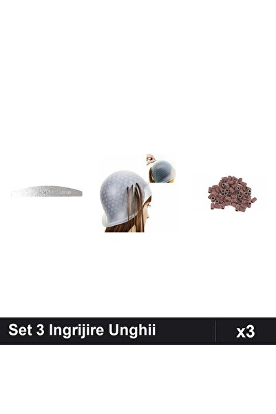 Makeup Set 3 Piese Ingrijire Unghii - Pila Emma 100/120, Casca Silicon Balaya...