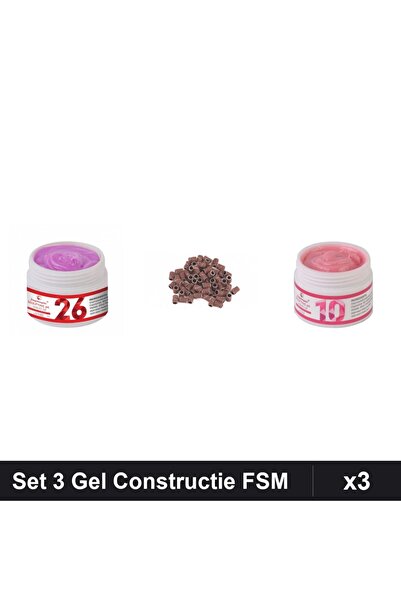 Makeup Set 3 Gel Constructie UV LED FSM 15g, Builder Gel Unghii Profesional, ...