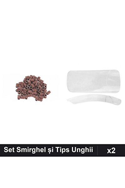 Makeup Set Manichiură 2 în 1: 20 Rezerve Smirghel Abrazivitate 180 + 500 Tips...