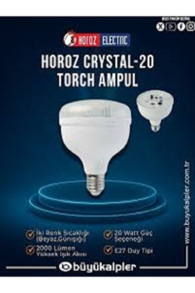 Horoz 20W 6500K Beyaz LED Kristal Torch Ampul