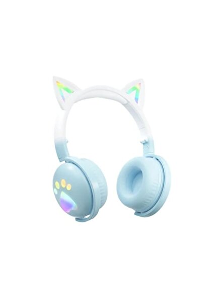 OEM Căști Over-Ear, Model cu urechi de pisică și lumini LED, RGB, Fără fir, B...