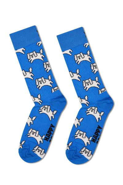 Derimod Happy Socks Мъжки сини десенирани памучни чорапи P003194