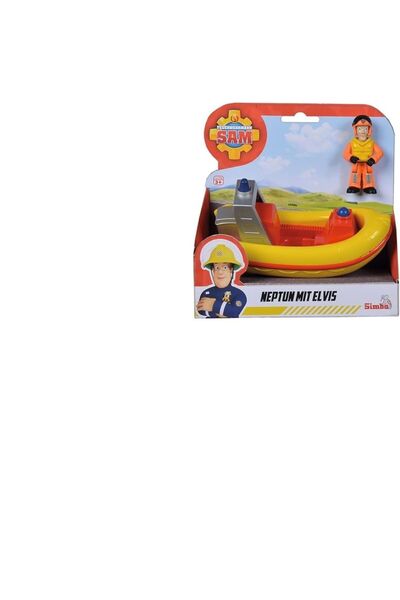 Pompierul Sam SAM, POMPERUL, BARCA DE SALVARE NEPTUNE CU FIGURINA ELVIS 17CM