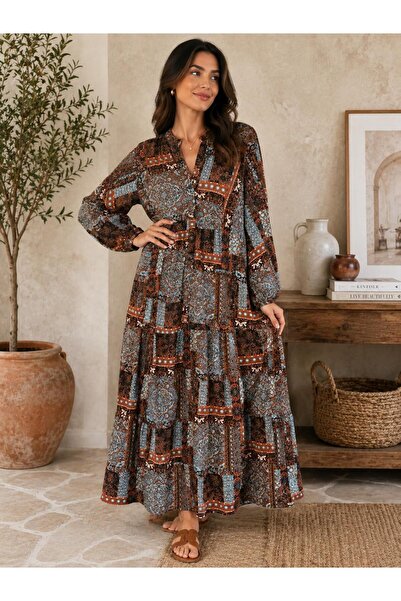 Lavanta Tekstil Rochie cu model etnic personalizat